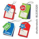 vector set of price tags