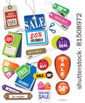 various price tags   labels