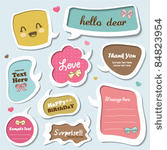 vector set of cute speech...