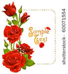 vector red rose and pearls frame