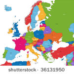 colorful europe map with...