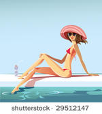vector image of girl at...