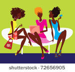silhouette of three girls...