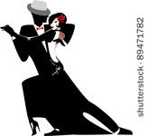 silhouette of couple dancing...