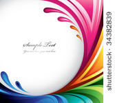 a splash of various colors  ...