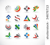 a set of 16 abstract design...