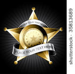 golden sheriff badge design...