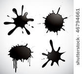 set of four black vector ink...