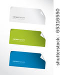 set of three vector stickers...