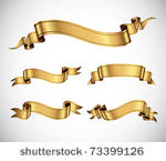 set of golden vector ribbons...