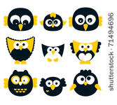 owl set  vector.