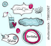 stylized scrapbook elements ...
