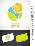 modern eco sun and leaves icon...