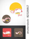pet food icon with a rabbit and ...