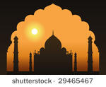a view of the taj mahal framed...
