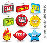 set of 3d price tags and sale...