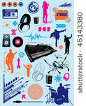 vector pack with music design...