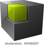 black cube. vector illustration