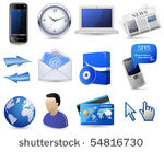 business website icon set   blue