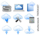 vector icons for cloud hosting