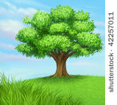 vector summer tree at green...