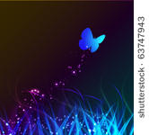 butterfly on the abstract...