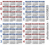 four classic calendar templates ...