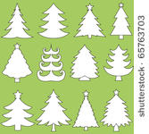 collection of christmas trees