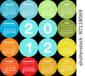 colorful circular 2012 calendar