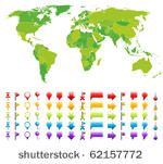 map with marks. vector set of...