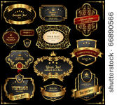 retro vector gold frames on...