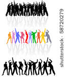 dancing people silhouettes  ...