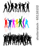 dancing people silhouettes  ...