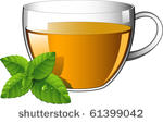 glass cup of tea with mint...