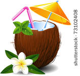 exotic coconut cocktail  over...
