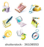 vector cartoon style icon set....