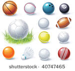 vector sport equipment icons