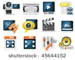 vector video icon set