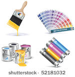 vector print shop icon set....