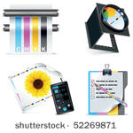 vector print shop icon set....