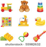 vector toy icons. baby toys