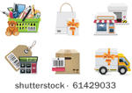 vector shopping icon set and...