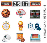 vector basketball icon set