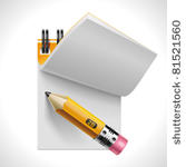 vector open notepad with pencil ...