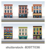 vector city buildings icon set