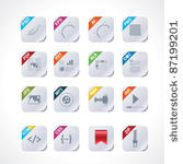 simple square file labels icon...