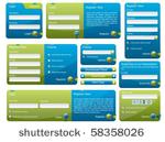 blue and green web form template