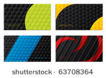 black and colored business cards