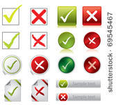tick and cross stickers ...