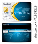 credit card design with golden...